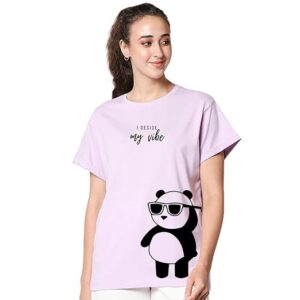 Bewakoof Women's Graphic Printed 100% Cotton T-Shirt - Boyfriend Fit, Round Neck, Half Sleeve