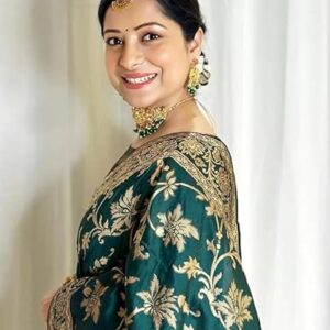 Sugathari Women's Pure Kanjivaram Silk Saree Banarasi Silk Saree With Blouse Piece (SAM PARI S-7)