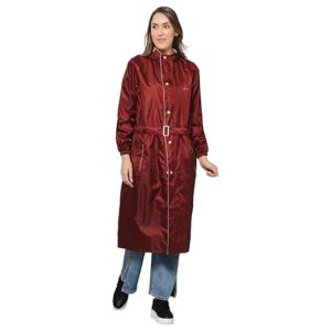THE CLOWNFISH Women Polyester Standard Length Rain Coat Rain Coat Long Coat Raincoat For Ladies Waterproof Reversible Double Layer. Aquashield Series