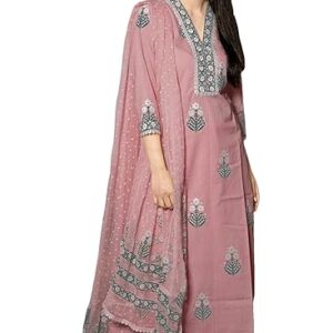 GoSriKi Women's Rayon Viscose Printed Straight Kurta with Pant & Dupatta