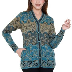 aarbee Full Sleeve V-Neck Woollen Cardigan for Women with Pockets