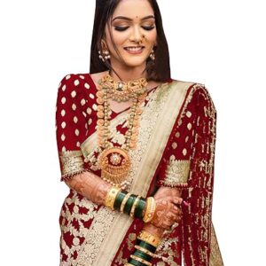 Sugathari Women's Banarasi Saree Pure Kanjivaram Silk Saree Soft new ladies 2025 Design Wear Pattu Sarees Latest Sadi Party Sari collections With Blouse Piece (San Pari-189)