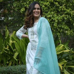 Sidhidata Women's Cotton Blend Printed Straight Kurta Pant Set With Dupatta
