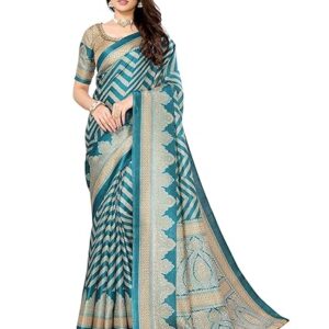 Yashika Women's Woven Printed Art Silk Saree with Unstitched Blouse Material