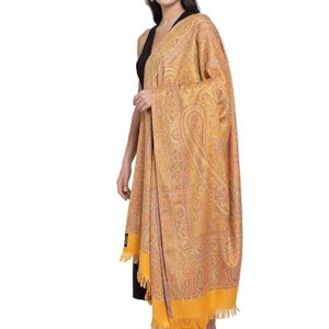 Pashtush Women's Jamawar Shawl, Navy blue