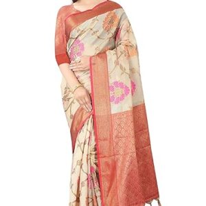 Enthone Women's Woven Banarasi Kanchipuram Art Silk Saree with Blouse Piece