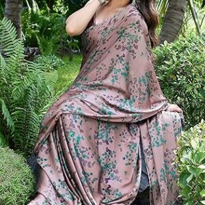 MIRCHI FASHION Women's Stylish Chiffon Floral Printed Saree with Blouse Piece