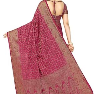 MIMOSA Women Patola Style Art Silk Saree Color : Pink (4574-2526-Sd-Gajj)