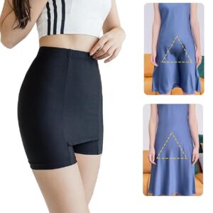 Double-Layer Front Crotch Ice Silk Safety Shorts,Women Seamless Safety Pants for Matching Skirts Dresses