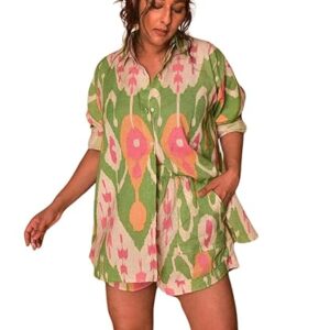 Leriya Fashion Stylish Co-ord Set for Women – Trendy Korean Summer Travel Outfit | Pajama Set for Women & Girl for Beach & Holiday Look